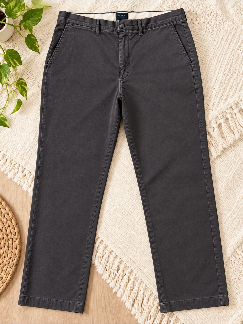 J.Crew Stretch Relaxed Fit Charcoal Chino Pants W35 L30